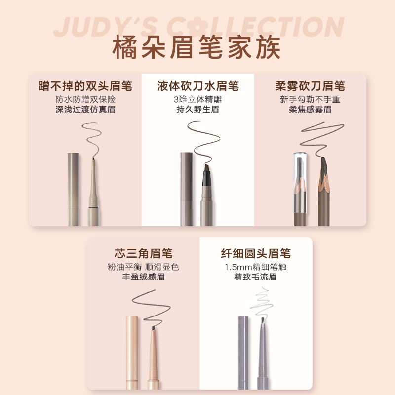 Triangular double-sided smooth eyebrow pencil, natural and permanent formula