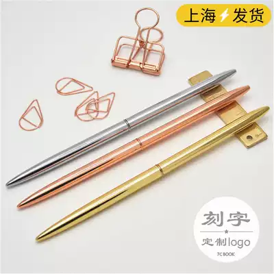 ins Wind Golden ballpoint pen metal pen gel pen pen black pen high-value advertising pen custom logo