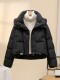 Down jacket women's short 2025 new Korean style loose thickened versatile white duck down winter coat for small people trendy