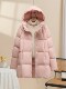 90 White Duck Down Cloud Puff Down Jacket Women's Medium Long Style 2025 New Style Hot Style Hooded Bread Jacket Winter