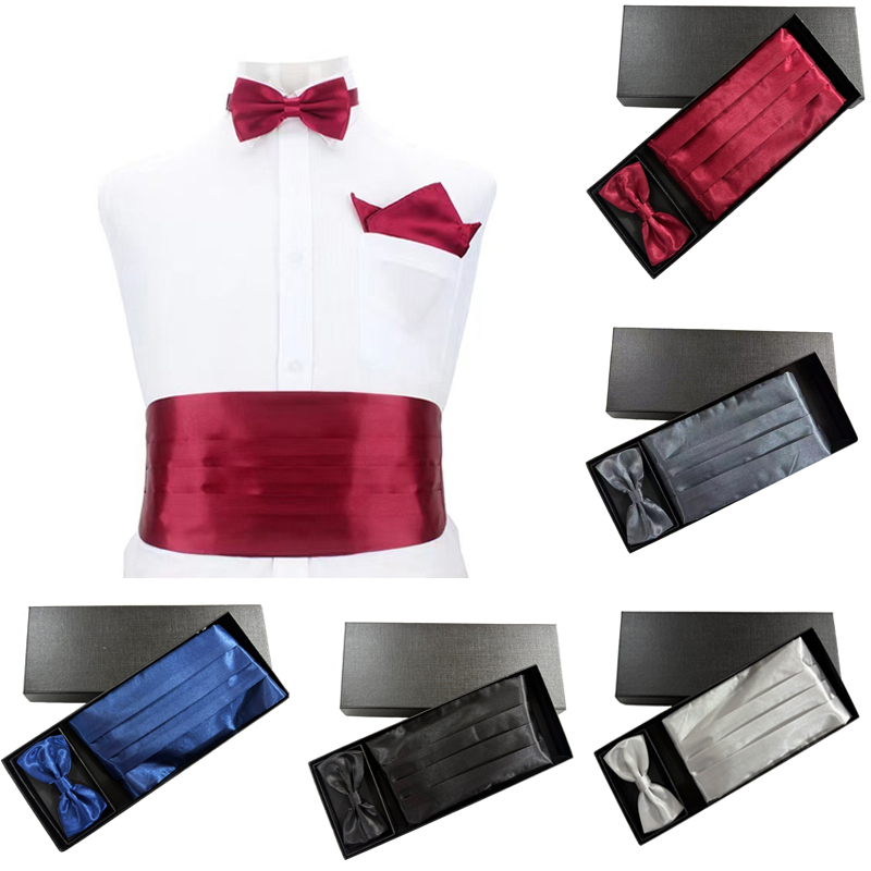 Men's Business High-End Girdle Groom's Dress Maroon Black Girdle Flap Pocket Pants Square Party Performance Tuxedo