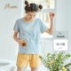 Dingguagua đồ ngủ của phụ nữ mùa hè cotton tinh khiết ngắn tay phù hợp với năm 2020 phong cách mới dịch vụ nhà vài bông mỏng phần có thể đi ra ngoài - Giống cái