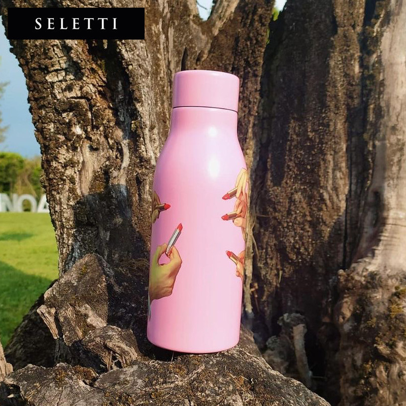 Italy SELETTI creative stainless steel insulated water cup large capacity personality trend high facial value portable cup