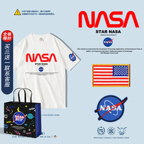 nasa short sleeve joint nasa personnel badge Tide brand space agency couple Womens ins Net red T-shirt men