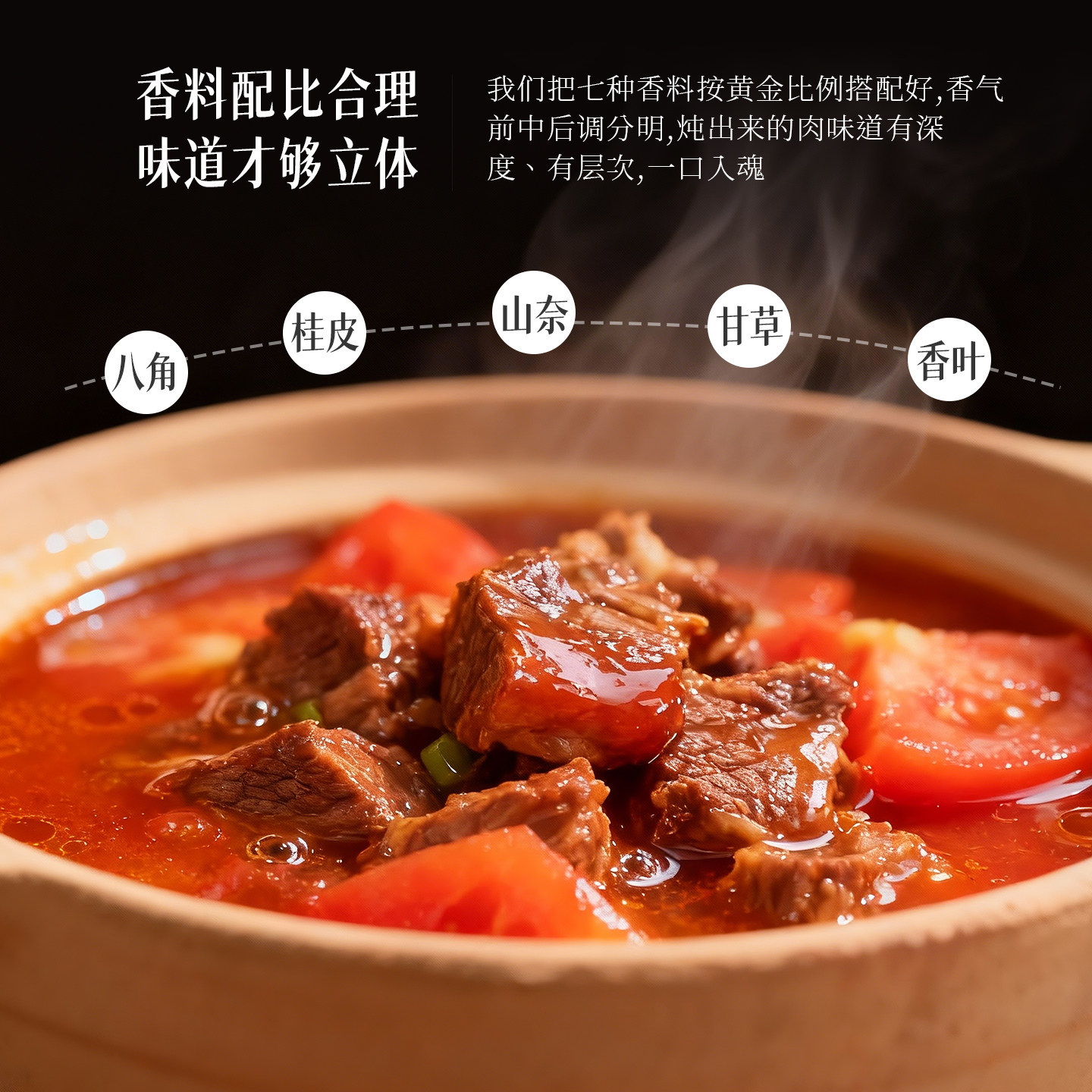 Stew Beef Seasoning Pack: Braised Beef and Tomato Stew with Whole Spices for Home Use