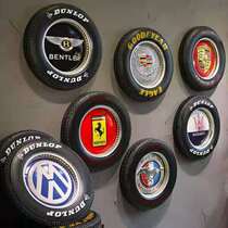 Industrial Wind Creativity Iron Art LED Tire Bar Wall Wall Decoration American Retro Web Cafe Wall Decoration Pendant