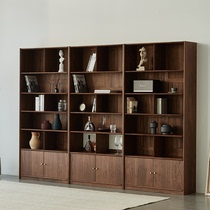 North American black walnut solid wood desk and bookcase combination bookshelf cherry wood multifunctional all-in-one solid wood wall-to-wall bookcase