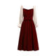 Plus size women's clothing 2022 early spring new fat sister French temperament red high-end evening dress banquet dress