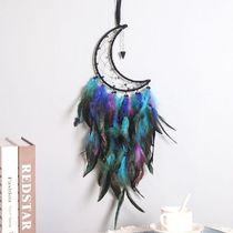 Boho Moon Dream Catcher Handmade Traditional Feather