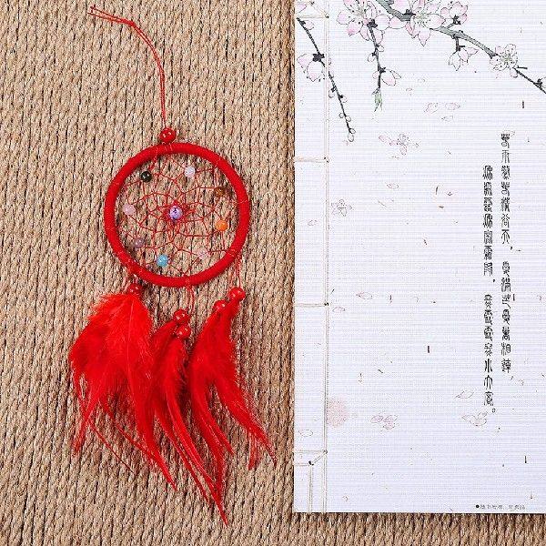 Girl Heart Dream Catcher National Feather Decoration