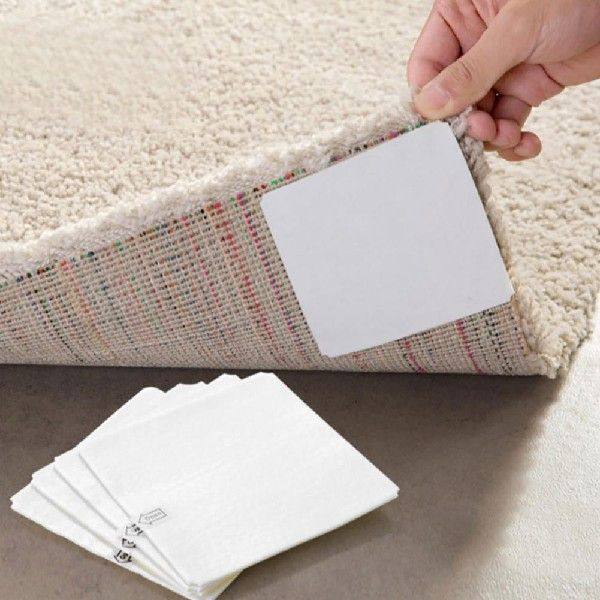 10*10cm 4Pcs Adhesive Anti-slip Non-woven Carpet Mat Tape