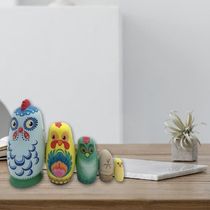 5Pcs Handmade Russian Nesting Dolls Babushka Wooden Dolls