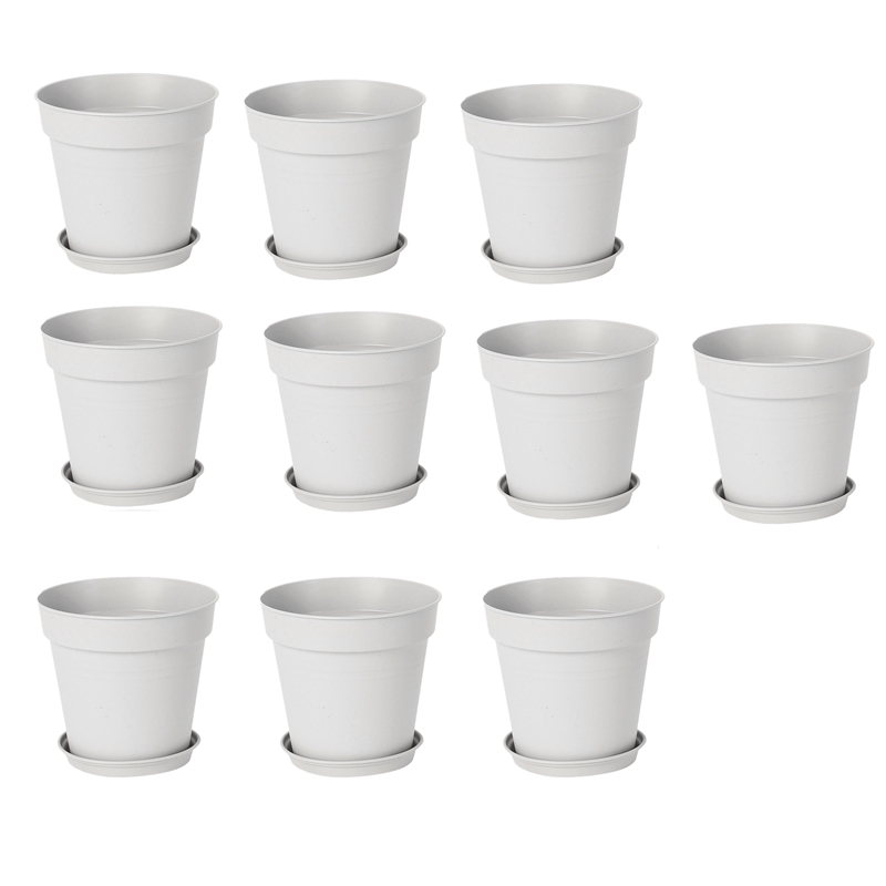Pots for Plants 10 Pack Plastic Planters with Multiple Drai