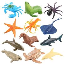 12Piece Sea Creatures Figures Identify Colors Plastic
