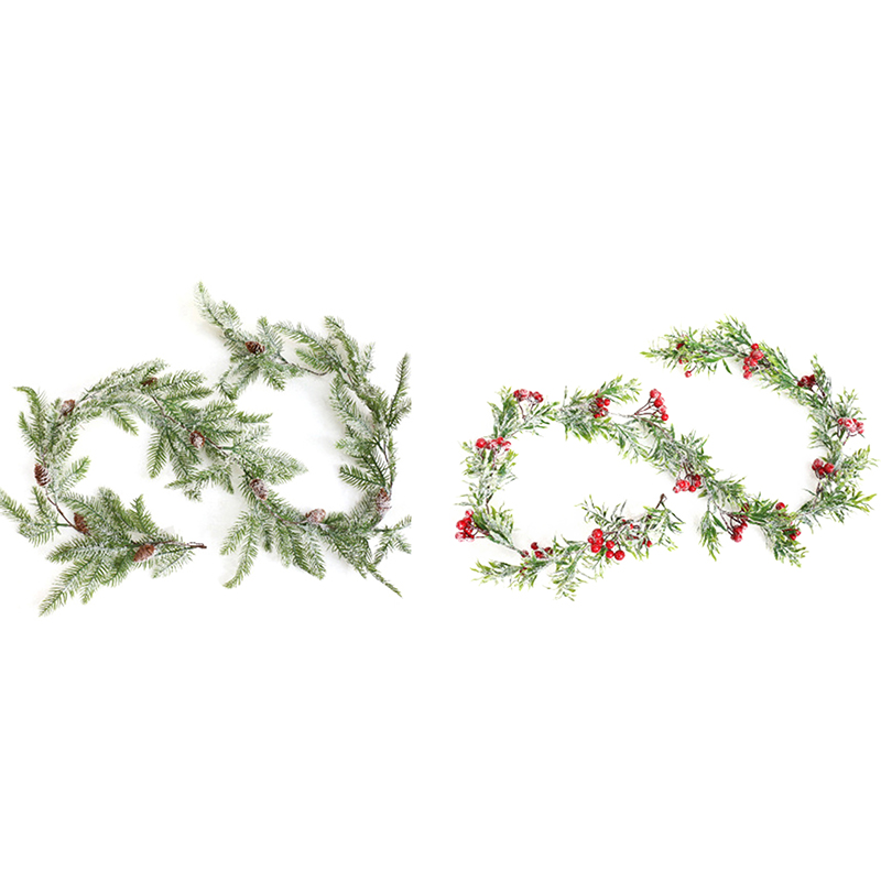 Christmas Decoration Natural Rattan Wreaths and Ribbons Mini