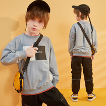 Snow fly childrens clothing boys spring sweater 2021 new style in the big childrens spring and autumn pullover handsome trendy top