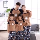 Mùa thu và mùa đông san hô lông cừu đồ ngủ cha mẹ-con một gia đình của ba thanh thiếu niên flannel nam và nữ trong bộ đồ phục vụ nhà lớn của trẻ em