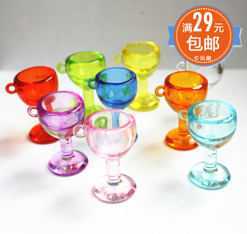Acrylic Children Crystal House Mini Table Spoon Fork Fork Wine Cup Tellow Kids Game Bộ đồ chơi Đồ chơi cửa hàng búp bê