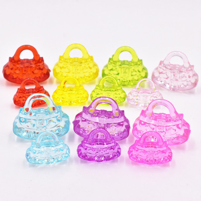 Transparent acrylic crystal handbag small bag pendant girl children DIY play house wine game gem toy