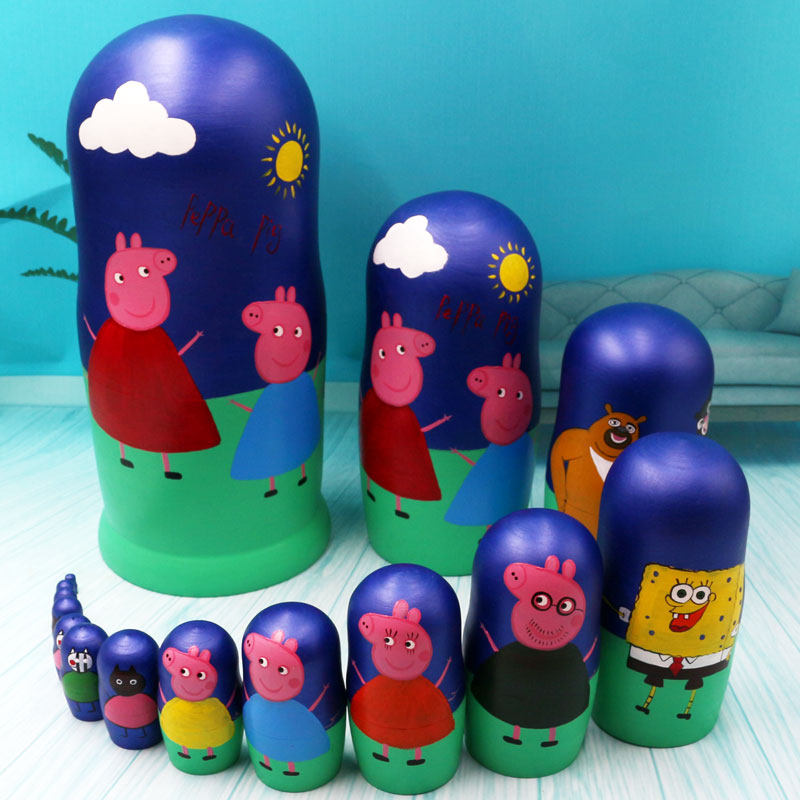 Matryoshka Russian Matryoshka Doll 15 layer wooden doll piggy Chinoiserie children's educational toys high-end gift customization