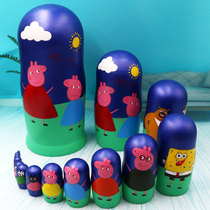 Russian doll doll 15 - story wooden doll pig Chinese wind childrens puzzle toy high - grade gift customization