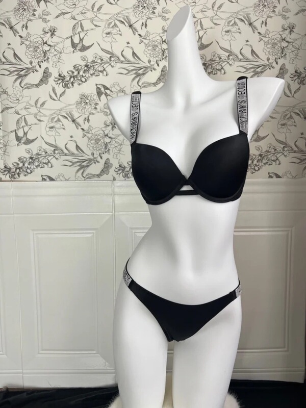 Victoria's Secret ~ Rhinestone Strap Classic Soft Underwire Push-Up Bra Set for Small Busts to Enhance and Make the Bust Look Bigger Victoria's Secret ~ Rhinestone Strap Classic Soft Underwire Push-Up Bra Set for Small Busts to Enhance and Make the Bust Look Bigger