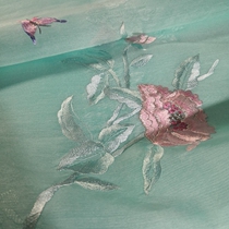 (true silk hand embroidered short yarn-green series) handmade embroidery Su embroidery sheet old mulberry silk cloth Han clothes qipao