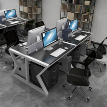 Staff Desk 4 People with simple staff Multi-person partition 2 6 people desk chair combined screen working position