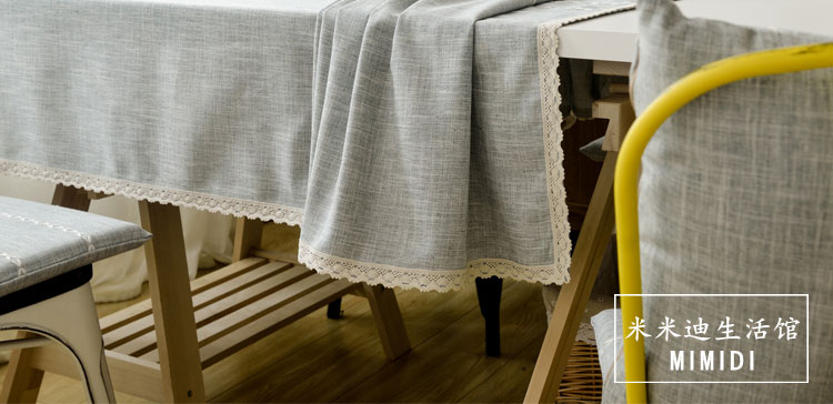 Mỹ khăn trải bàn vải cotton và linen màu rắn văn học bàn khăn trải bàn hiện đại nhỏ gọn vuông vòng sọc bảng bàn cà phê mat khăn trải bàn tròn