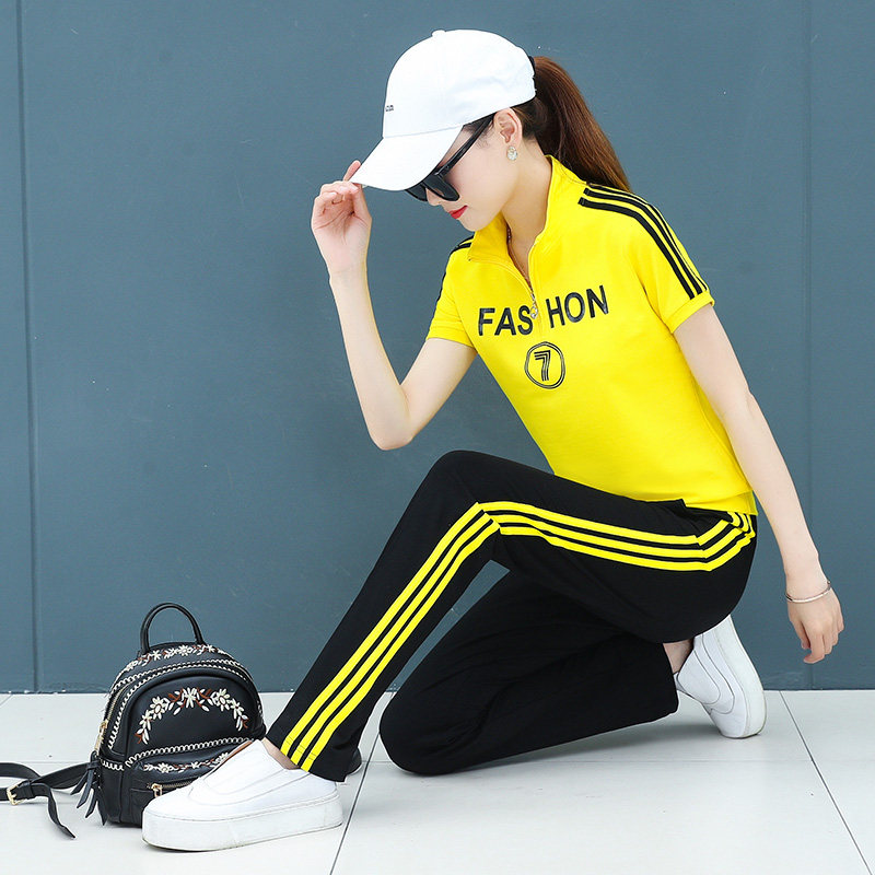Woman's summer dress new Han fashion sportswear suit female cotton two - piece set short - sleeve t - shirt woman in the summer of 2023