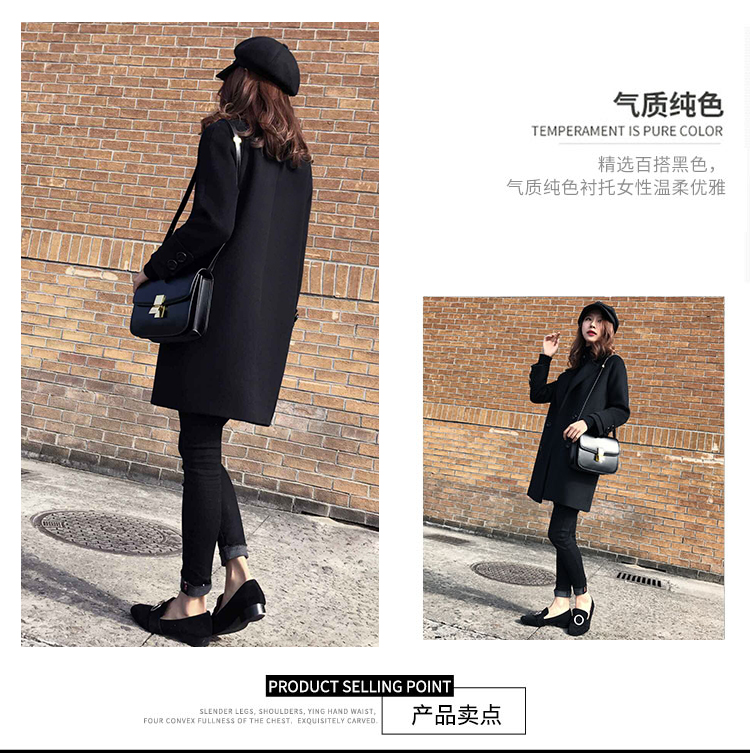 Áo len nữ Waitmore Hepburn nữ 2018 thu đông mới giảm béo slim kiểu áo len dài phần - Accentuated eo áo áo dạ nữ trung niên đẹp