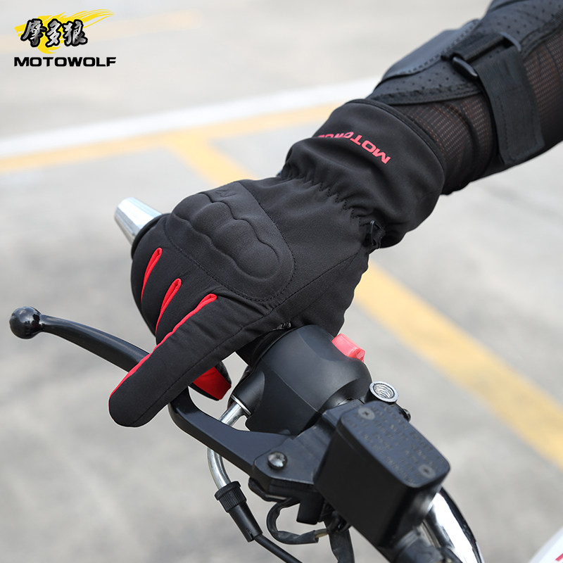 Off-road motorcycle riding gloves Men's and women's winter warm cold gloves anti-fall non-slip knight equipment
