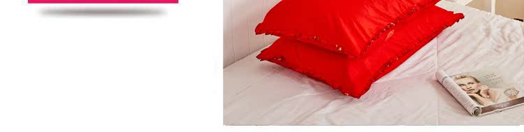 Gối cưới màu đỏ cặp 48 74cm chà nhám gối đơn Hàn Quốc ren cưới tăng gối - Gối trường hợp gối chữ u