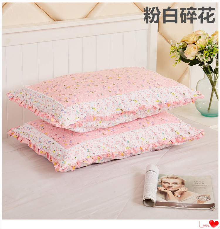 Gối cưới màu đỏ cặp 48 74cm chà nhám gối đơn Hàn Quốc ren cưới tăng gối - Gối trường hợp gối chữ u