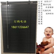 Promotion of aluminum alloy black shutters office curtain shade free of punching 100 pages curtain toilet lifting curtain