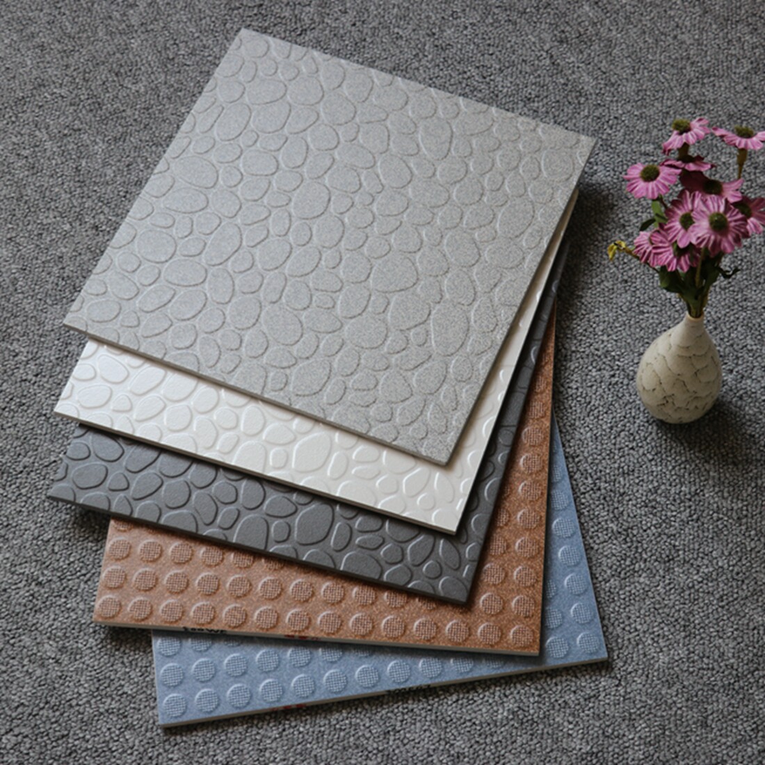 Dot pockmarked concave-convex tiles 300x300 kitchen and bathroom non-slip floor tiles balcony courtyard solid color whole body all-ceramic