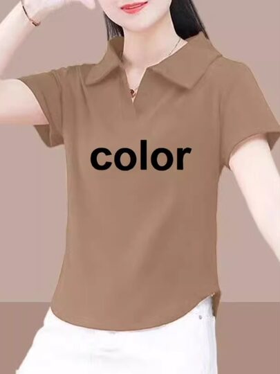 Polo Shirt Short-Sleeved T-Shirt Women's Summer New Style Lapel Short Shoulder Classy Trendy Brand Design Upper Clothing Gloves