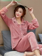 Coral Fleece Pajamas for Women, Autumn and Winter Thickened Warm Large Size Velvet Set, Winter Flannel Loungewear