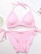 Summer bikini cotton strap beautiful back underwear comfortable halter bra girl suit breathable briefs swimsuit trend