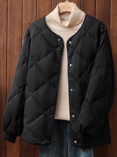 Quilted Cotton Coat with a Unique Design, Lightweight down Cotton Jacket for Women, Short Style, New Winter Puffer Jacket, Fashionable and Simple