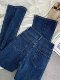 2024 Winter Flared Jeans for Women, Height-Enhancing, Long Legs, Fleece-Lined, Thickened, Vintage, Slightly Flared, Floor-Length Pants