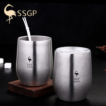 German 3-4 steel 304 stainless steel with hand cup anti-fall childrens cup with cover coffee home beer cup tea cup