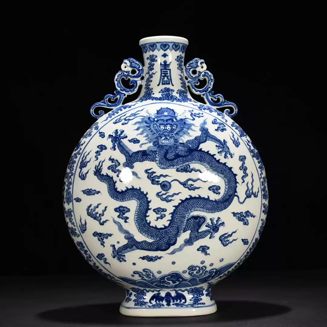 清乾隆青花雲龍紋扁瓶0731 古玩古董精品瓷器收藏-淘寶Taobao | 天貓Tmall