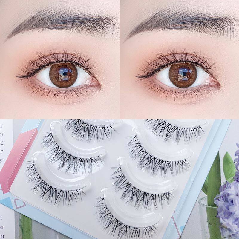 Fake eyelash natural dense simulation vegan Yan Short-cut half-cut-eye grafting effect student roll up w-7