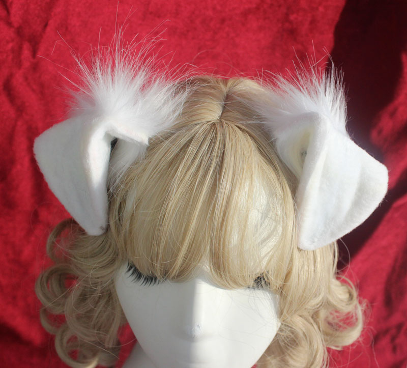 White dog ears headband Clearance