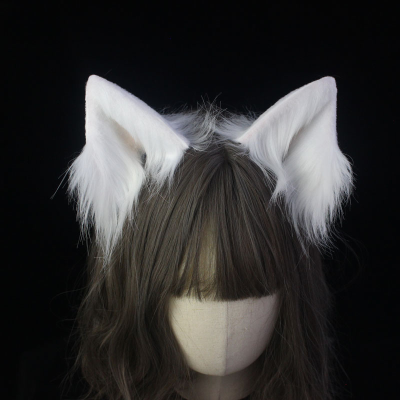Original Design Handmade White Animal Ears Cute Plush Black Animal Ears Cos Fox Ear Clip/Kc Headband Original Design Handmade White Animal Ears Cute Plush Black Animal Ears Cos Fox Ear Clip/Kc Headband