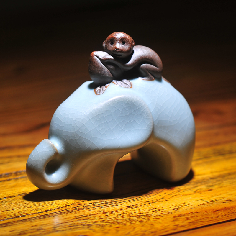 Ceramic story tea pet ornaments immediately sealed to worship creative cute tea tray tea play kung fu tea set tea ceremony accessories