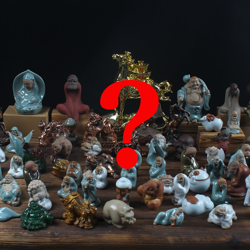 Ceramic tea pet ornaments creative purple sand spray color change size monk animal personality cute golden toad random 3