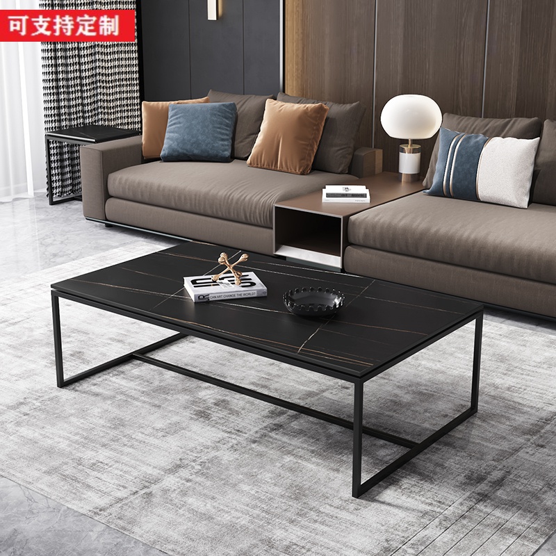Nordic Small Family Living Room Rock Plate Tea Table Marble Modern Minima Home Rectangular Tea Table Light Lavish Tea Table