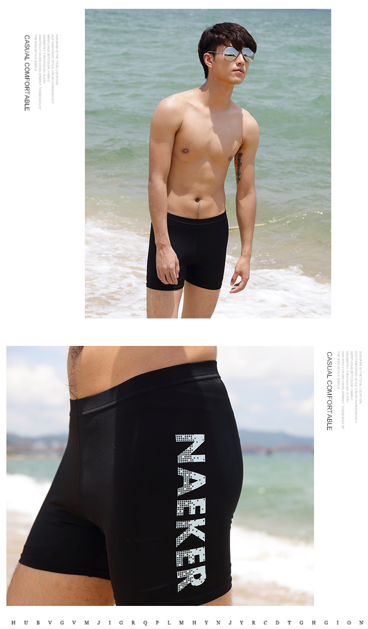 NAEKER quần bơi nam quần áo bơi phù hợp với quần boxer thân lỏng kính bơi mũ bơi mùa xuân nóng thiết bị bơi - Nam bơi đầm quần bơi nam giá rẻ
